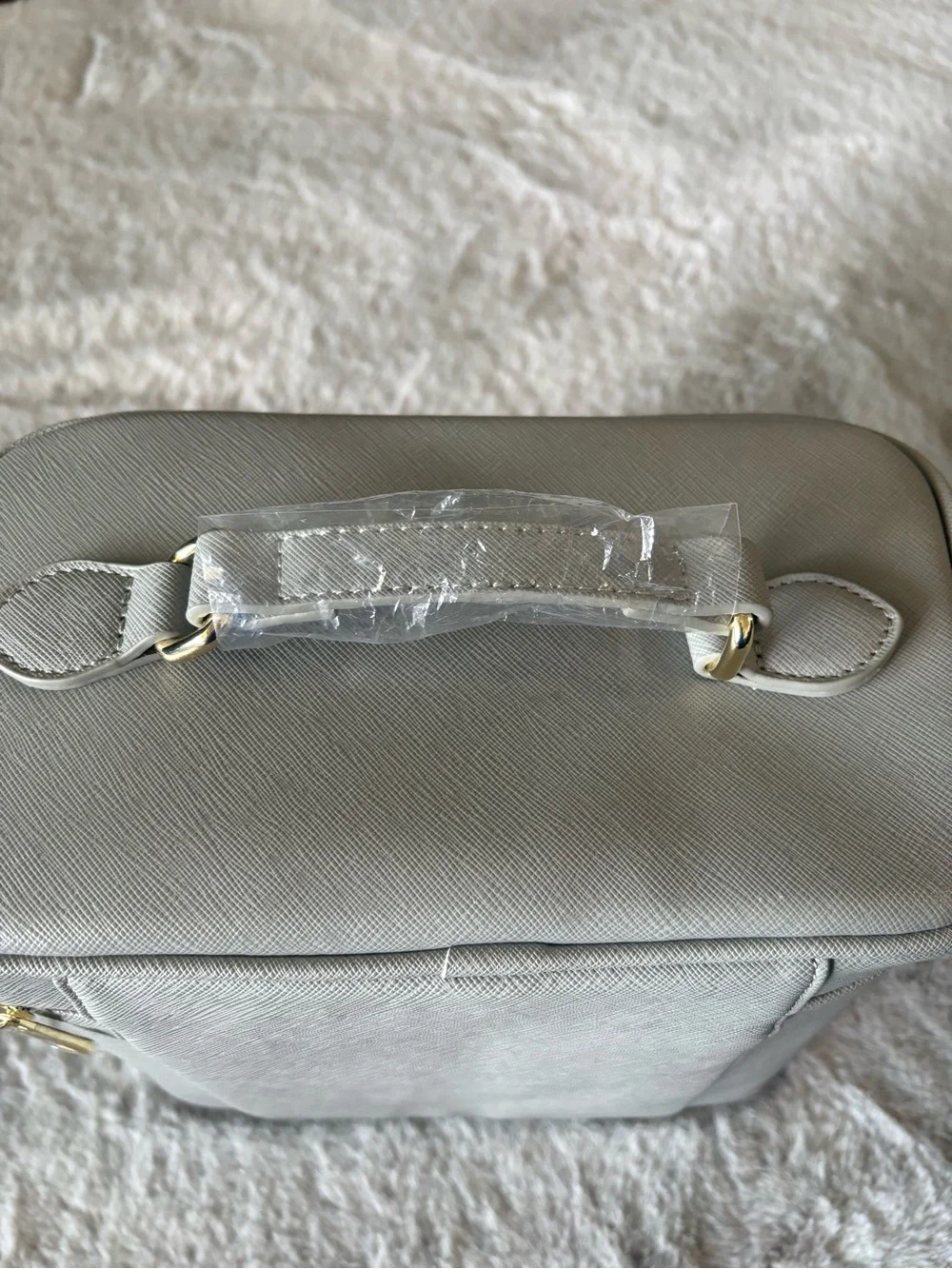 SLY Beauty The Ever Need Makeup Train Case Gray NWOT + Mirror & Brush Case